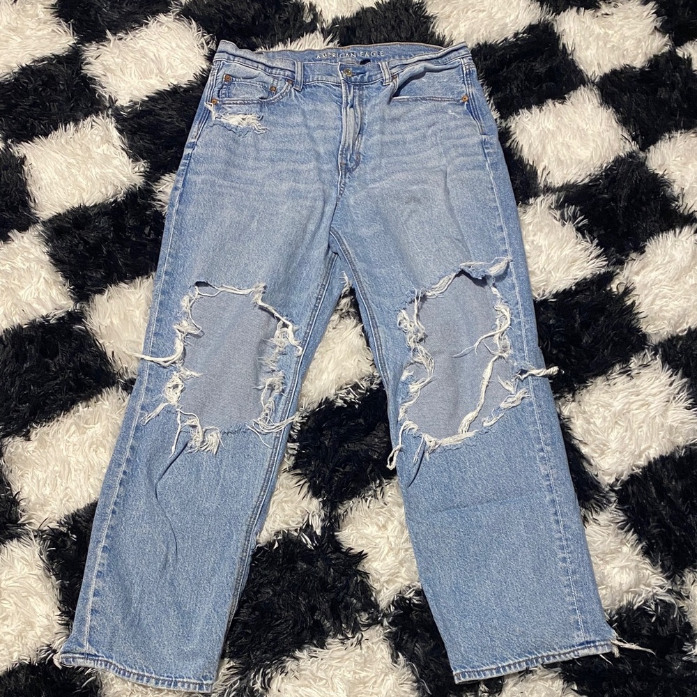 Distressed Light Blue Jeans